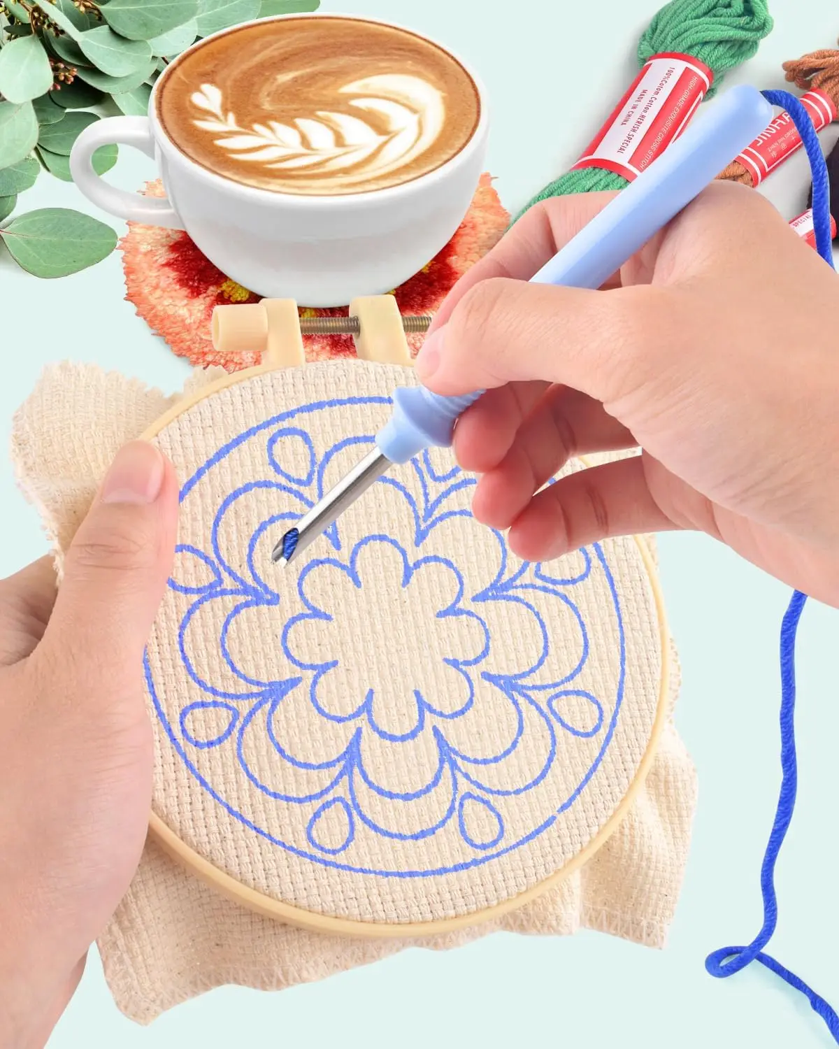 Punch Needle Coasters Kit – 6pcs 2