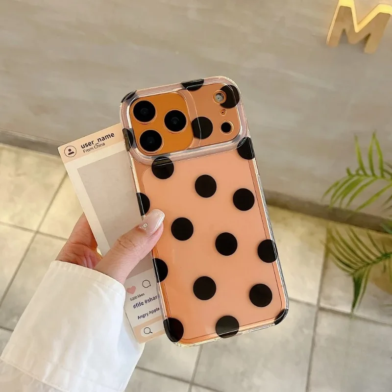 Korean Style Black Polka Dot Phone Case Cover