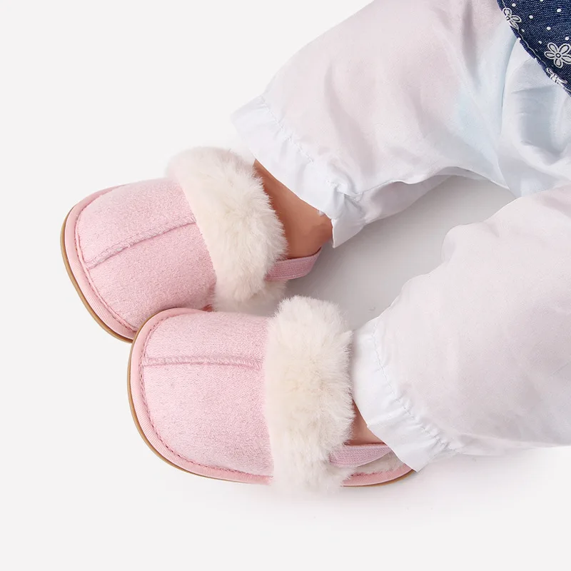 Brand Crib Shoes for Boy Infant Winter Warm Slippers Christian Baby Item Newborn Footwear Toddler Soft Rubber Bottom Garden Shoe