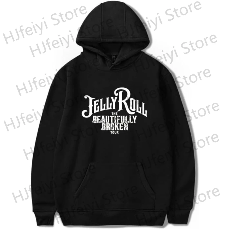 

Jelly Roll Beautifully Broken Tour 2024 Merch Long Sleeve Hoodies For Men/Women Sweatshirt Hooded Pullover Streetwear