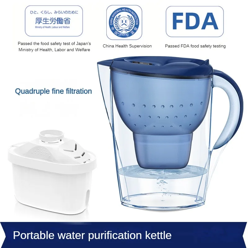 Water Purifier Portable Filter 4 Layer Activated Carbon Ion Exchange Resin Filtration Weakly Alkaline 3.5L Kitchen Home Camping