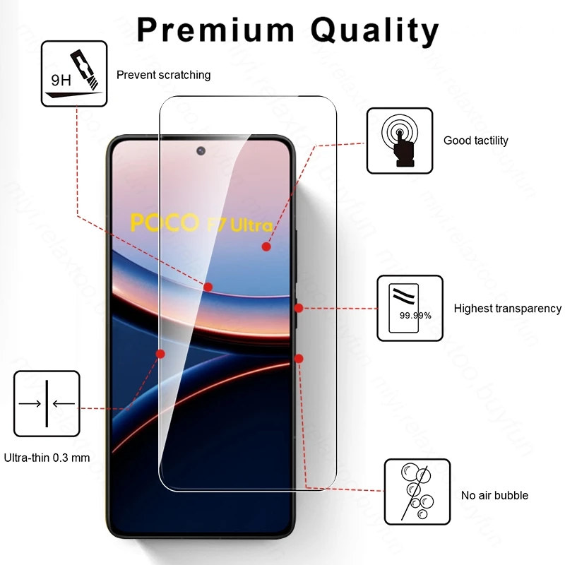 8-in-1 Full Screen Tempered Glass Protector Case with Camera Protective Glass