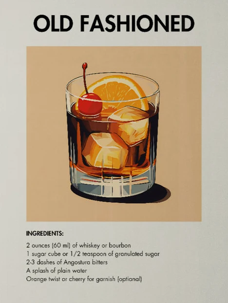 Toile Imprimée Vintage Motif Cocktail Expresso – Déco Murale Bar Café – Format 20 X 30 Cm