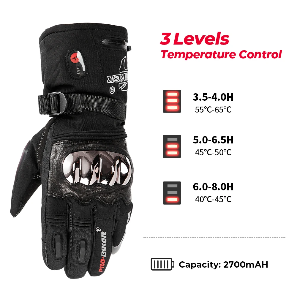 Gants Moto Chauffants Homme Femme Hiver Gants Thermiques Motoneige Mitaines  Chauffantes Gant Chauffant Electrique Imperméable Moto Gants Chauffants