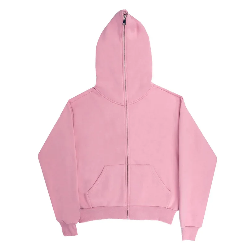 Sudadera con capucha Y2K de color sólido con cremallera para hombre y mujer, ropa de calle de gran tamaño estilo Harajuku Hip Hop, ropa de otoño/invierno para hombre
