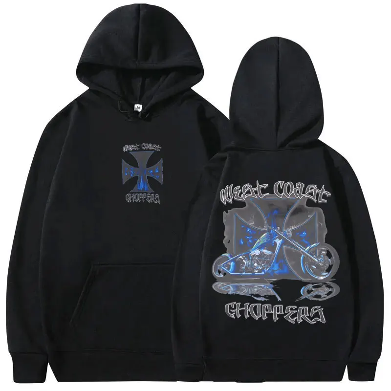 

Vintage West Coast Choppers Graphic Print Hoodie Men Women Hip Hop Gothic Rock Sweatshirt Male Fashion Casual Oversized Hoodies