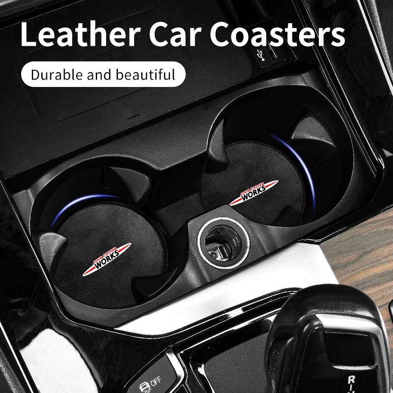Car Coasters Water Cup Holder Pad Non-slip Cup Slot Mat Pad For MINI WORKS Cooper F55 F56 R60 R59 R58 R57 R56 R55 R53 R52 R50