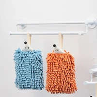 Chenille Hand Towels Kitchen Bathroom Quick Dry Soft Absorbent Microfiber Towels Hand Towel with Hanging Loops Animal Hedgehog 2