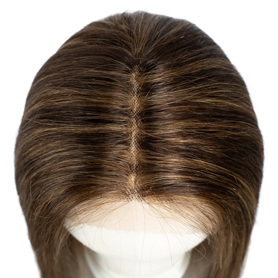 Blonde Highlight Lace Human Hair Wigs For Women P4/27 Colored Brazilian Hair Wigs 26 Inch Long T Part Lace Woman Wigs - Image 4