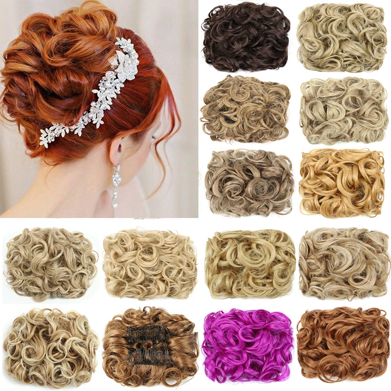 New Concubine Synthetic Chignon Hair Accessories For Women Messy Bun Clip On Hair Extensions False Tail Chignon Hairpiece