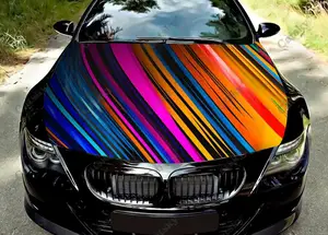 Image for Abstract Lines Colorful Neon Colors Car Hood Vinyl 