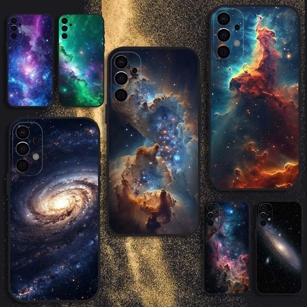 Celestial Galaxy Black Phone Case Cover
