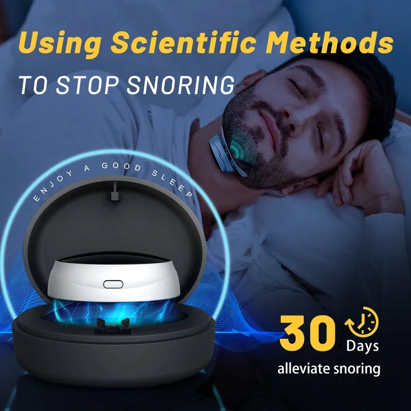 Smart Anti-Snoring Device TENS Pulse Snore Stopper Portable Sleep Aid Health Noise Reduction for Improved Sleep Quality