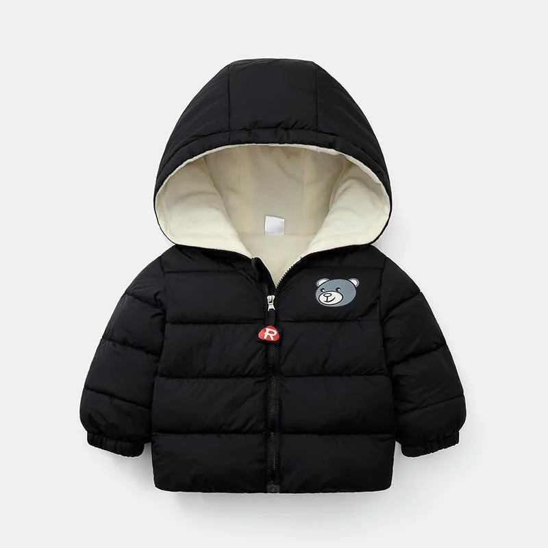 New Kids Outerwear Children Warm Coldproof Jacket Winter Baby Fashion Hooded Cotton Overcoat Boys Girls Cartoon Coat 2-6Y