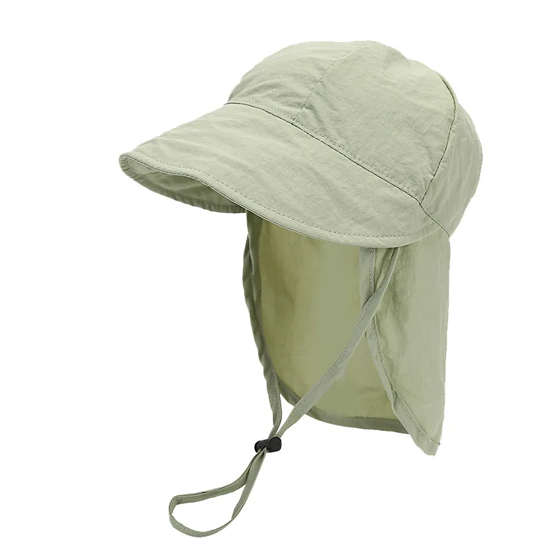 Summer Toddler Sun Hat with Shawl Soft Brim Quick Dry Outdoor Activities Cap for 1-3Y Boys and Girls Beach UV Protection Hat
