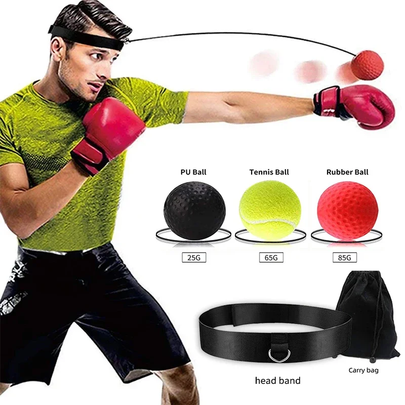 Boxing Reflex Ball Speed Force Punching Bag Fitness MMA Sanda Raising Reaction Hand Eye Agility Training Headband Gym Muay Thai head mounted speed ball boxing speed ball boxing punching bag boxing reaction ball