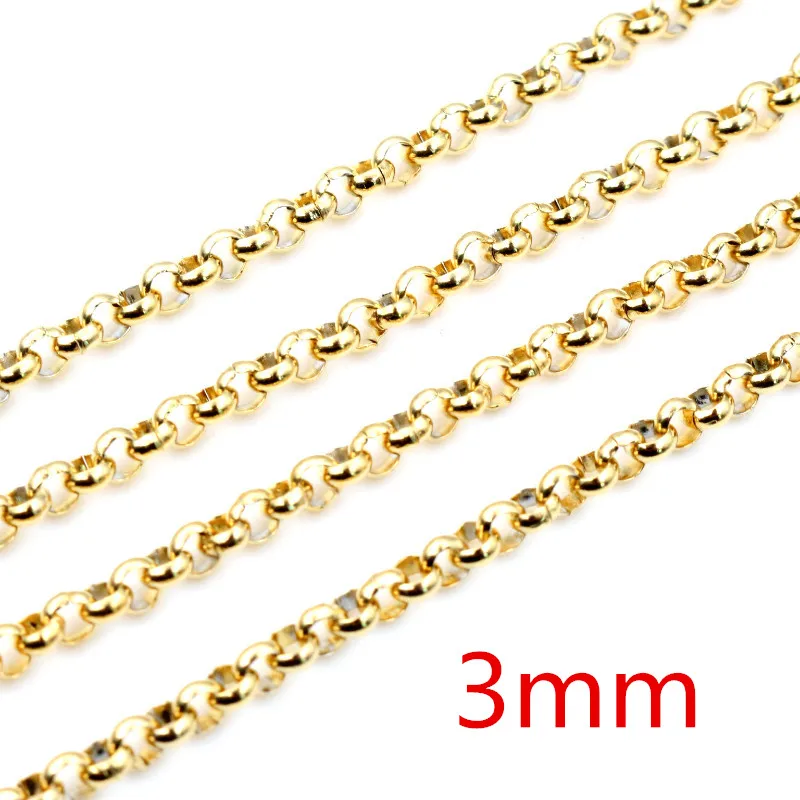 5 Meters Never Fade Stainless Steel Gold Plated BL O Style Necklace Chains For DIY Jewelry Findings Making Materials Supplies