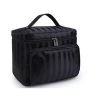 lattice Big Cosmetic Bag Women Stripe Waterproof Professional Toiletry Kit Wash Necessaire Travel Organizer Make up Box SZL61 1