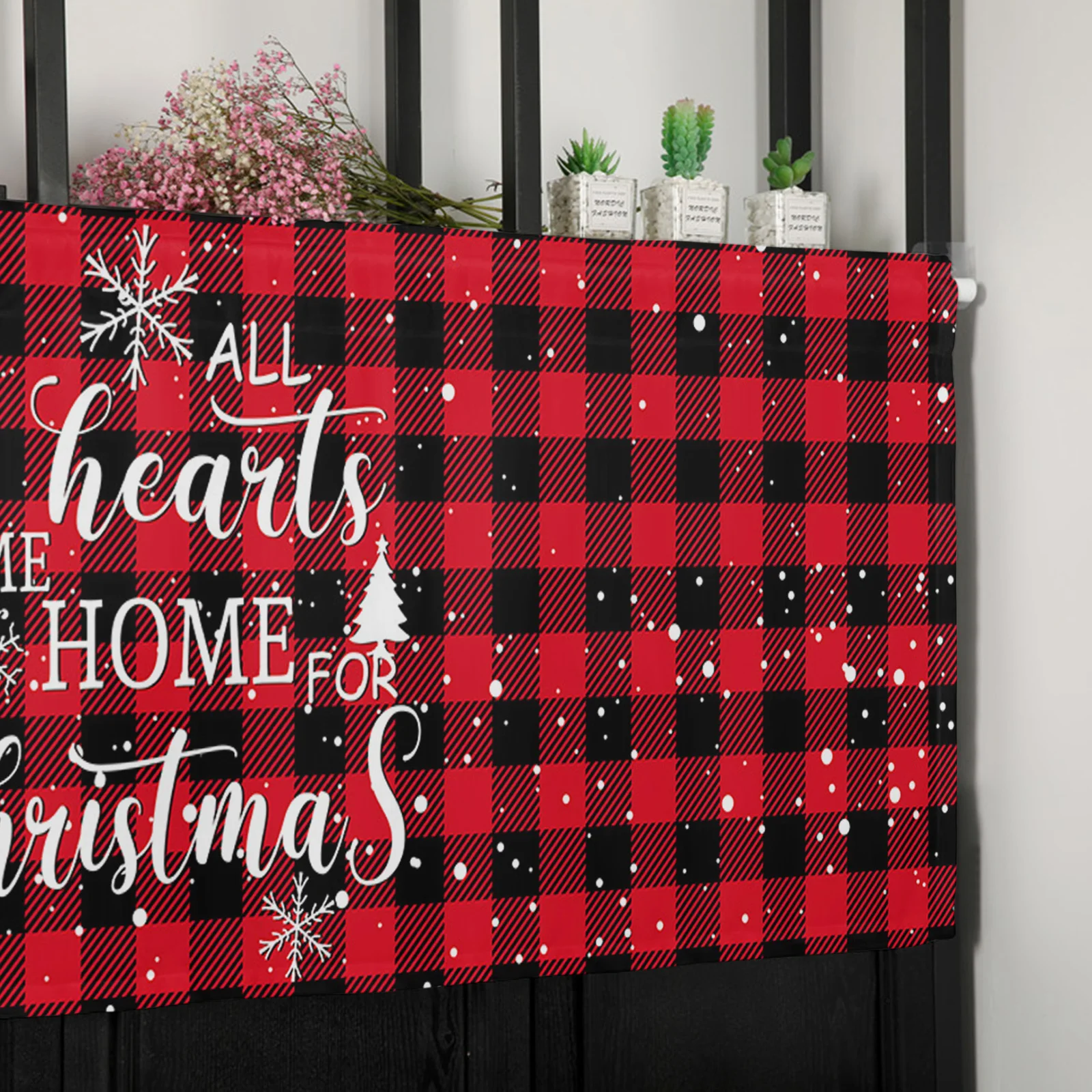 Valances for Windows Kitchen Living Room Small Window Valance Christmas Snowflakes All Hearts Come Home For  Christmas 1 Panel 6