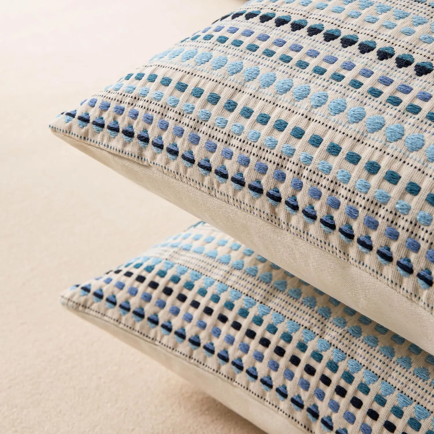 Farmhouse Decorative Striped Cotton Throw Pillow Cover