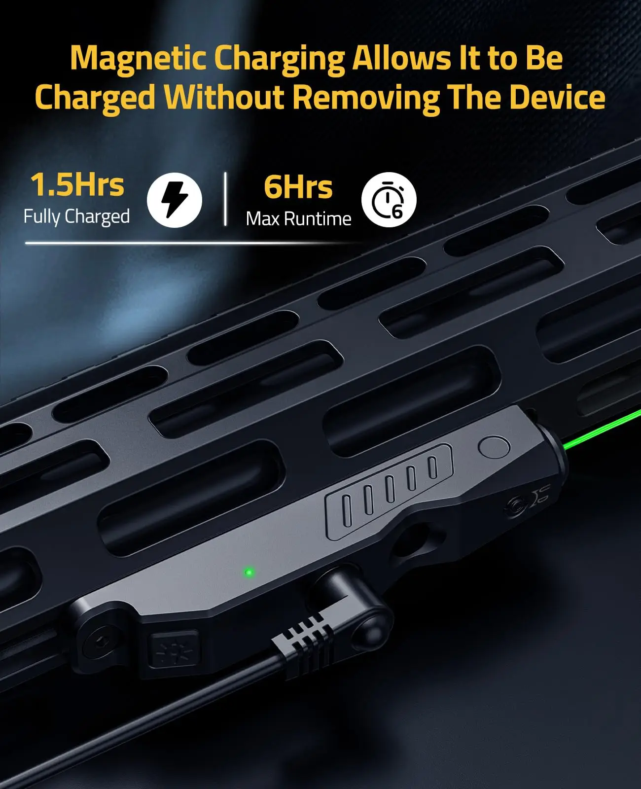 Laser Sight MIDTEN Green M-Lok Picatinny Rail Magnetic Rechargeable Low Profile Tactical Strobe Function
