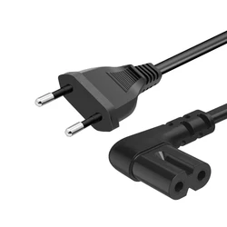 Angled EU Power Cord Cable with Copper Conductor (Model C)