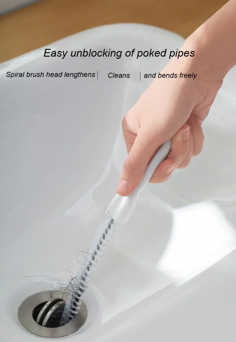 Pipe Dredging Brush Long Clean Kitchen Bathroom Hair Sewer Sink Cleaning Drain Pipe Flexible Cleaner Clog Plug Hole Remover Tool 6