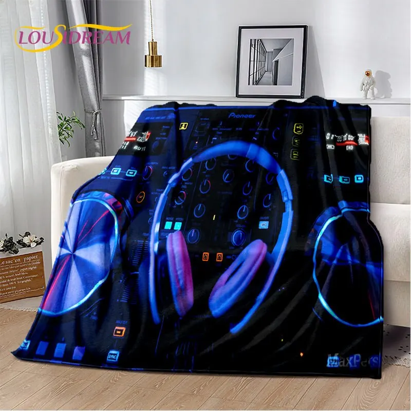 3D 멋진 DJ 음악 화면 키보드 부드러운 플러시 담요, 플란넬 담요, 따뜻한 던져 담요, 거실 침실 침대 소파 피크닉