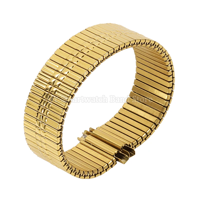 Premium Stainless Steel Adjustable Expansion Watch Strap - Elegant Stretch Metal Bracelet Accessories