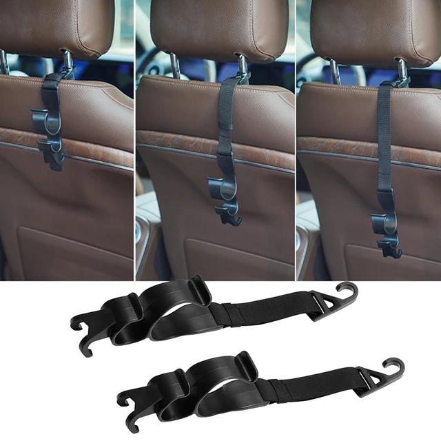 New 2Pcs Car Back Seat Hook Multi-function Rear Seat Headrest Hanging Hook  Umbrella Holder Seat Back Storage Interior Organizer - AliExpress