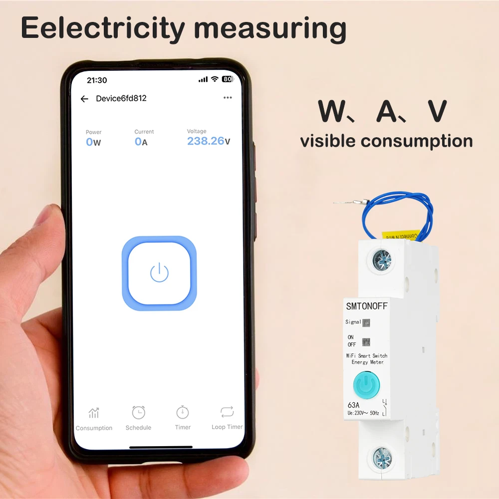 Ewelink WiFi Smart Switch Energy Monitoring Circuit Breaker Timer Relay for Smar
