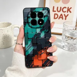 Fashion Creative Color Block Phone Case - Black Soft Cover for RM Note 15 Pro Plus (134HA0601HSE)