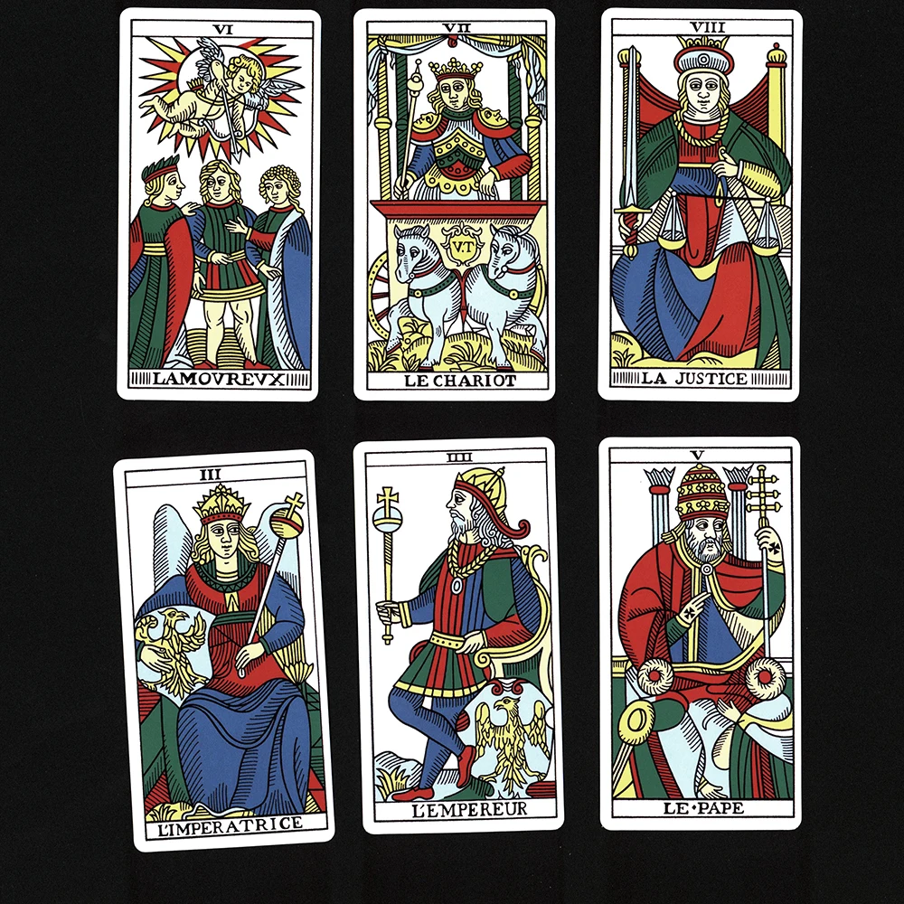 12CM Tarot De Marseille with Guide Book.tarot Cards for Beginners.Fate Divination 6