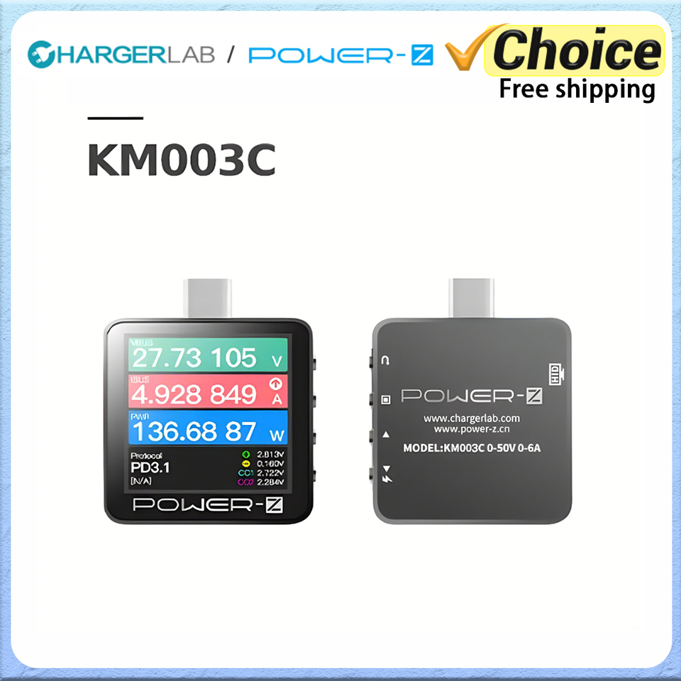 POWER-Z KM003C Portable DP tester Type-C tester PD3.1 Fast charging tester 240W Mxa Support for fast charging protocol detection