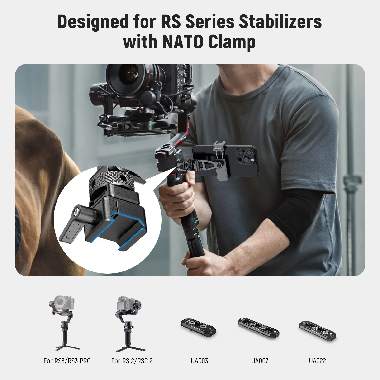 Quick Release Dji Ronin Rs2 Vs Zhiyun Crane Monitor Mount NATO Rail Clamp  Quick Release For DJI Ronin RS2