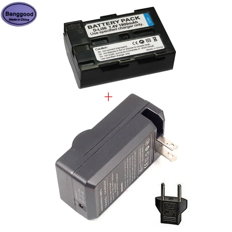 

1900mAh D-LI50 DLI50 NP-400 NP400 Camera Battery +AC Charger For Pentax K10D K20D Konica Minolta DiMAGE A1 A2 Dynax Maxxum 5D 7D