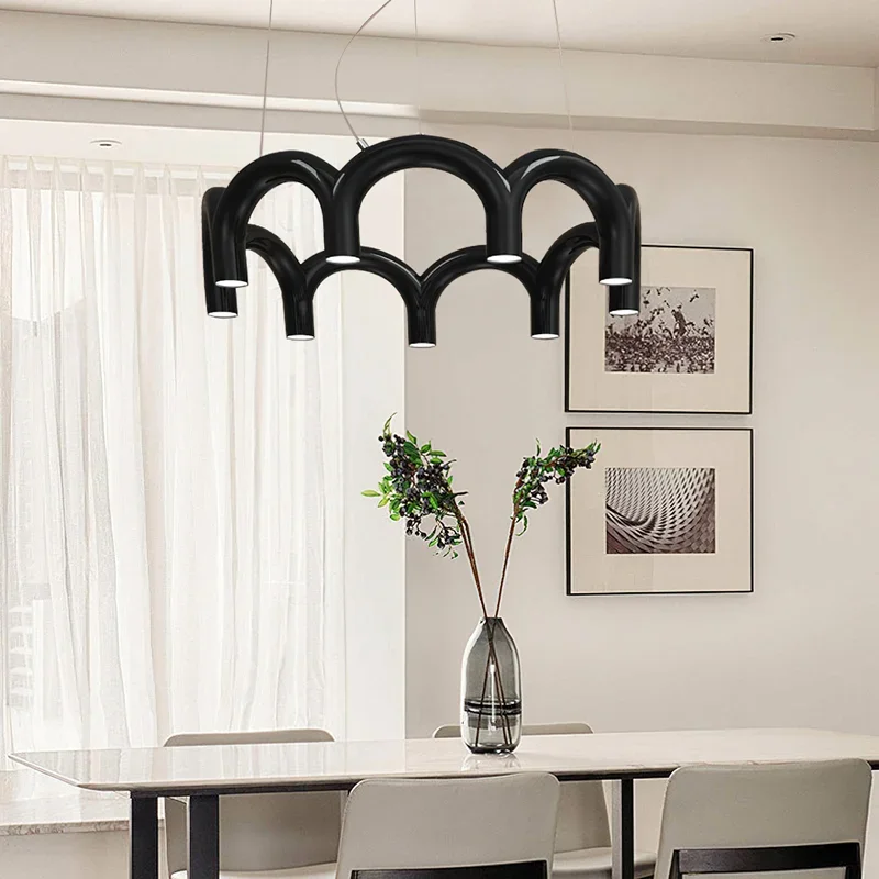 Nordic restaurant arched pendant light LED strip living room light metal Simplicity kitchen hanger room decor lighting fixture art lighting fixtures