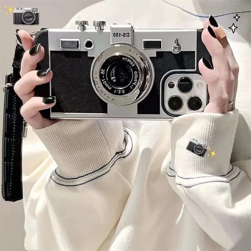 Vintage Camera Design Crossbody Lanyard Case - 3D Emily in Paris Edition