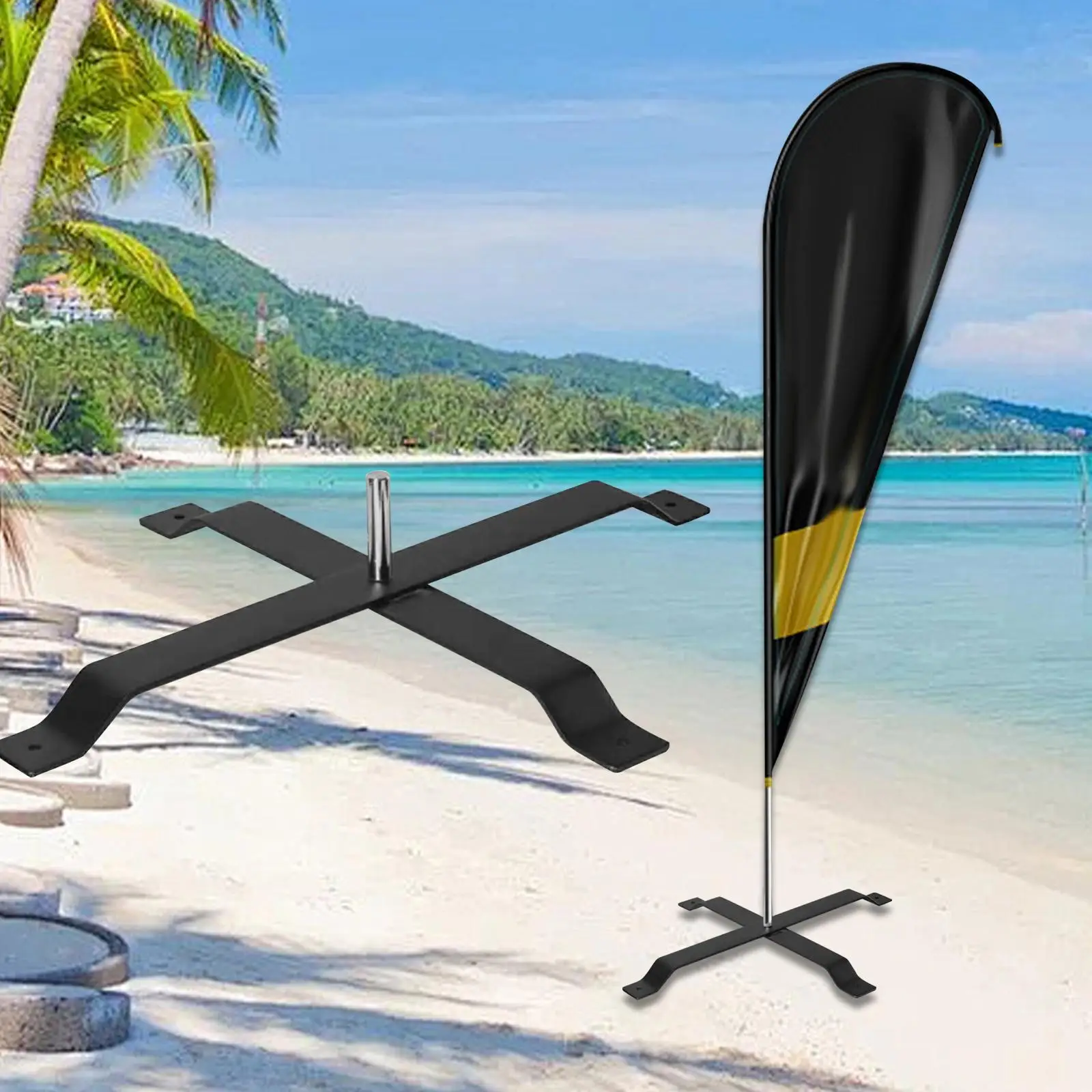 

Feather Flag Base Stand Support Beach Flag Base Holder for Dragon Boat Races Road Guidance Advertising Rafting Races Yard