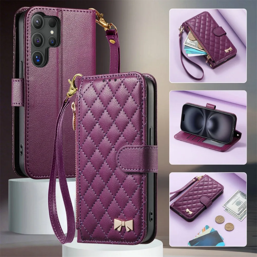 Zipper Wallet Leather Flip Case - Premium Protective Cover