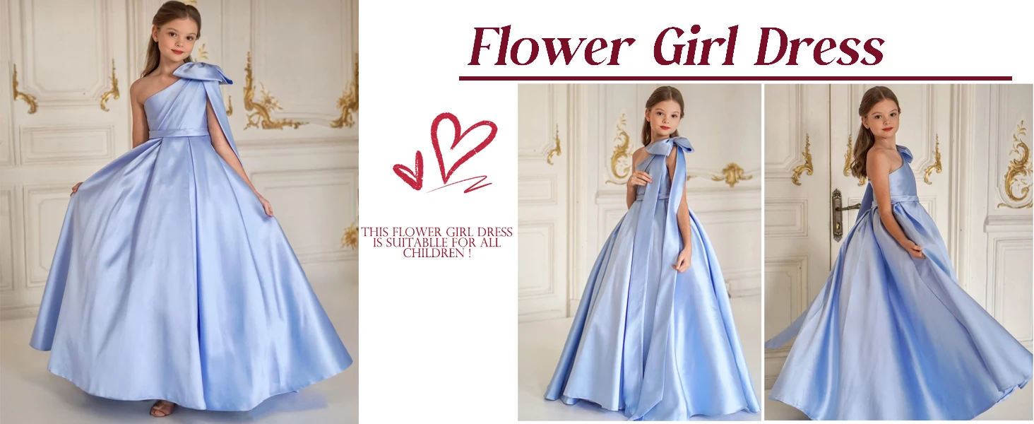 Vestido de niña de las flores, vestidos de satén para desfiles de niñas pequeñas, vestido de fiesta para niños pequeños