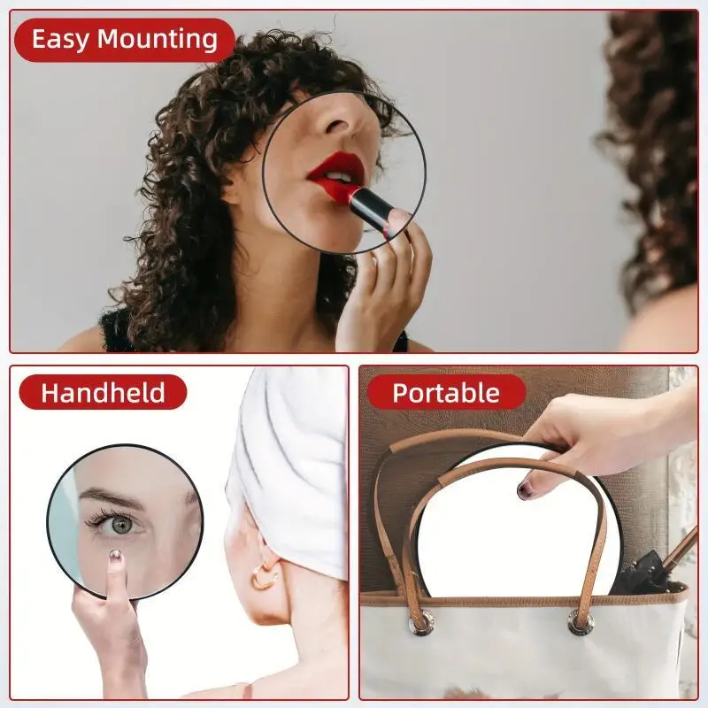 Portable 45-inch 114CM 20x 30x magnifying mirror concave mirror three-absorbent bathroom mirror for easy makeup organization 2