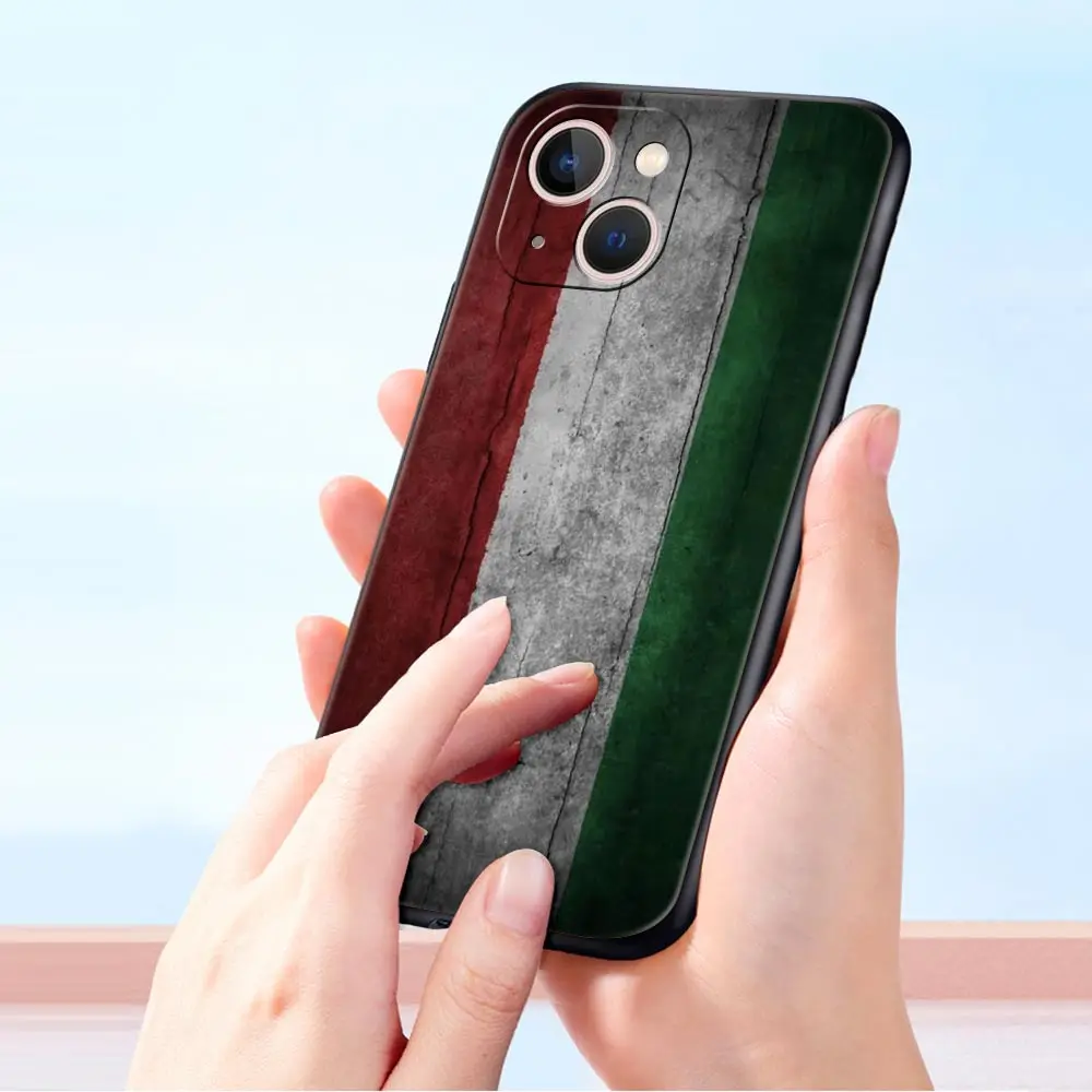 Italian Flag Luxury Silicone Phone Case - Black Protective Cover