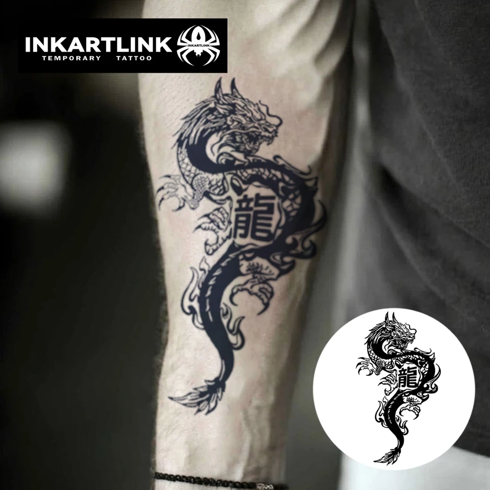Tatuaggi Temporanei Eccellenti - Drago Giapponese (set Di 2) - Italia - Foto 5