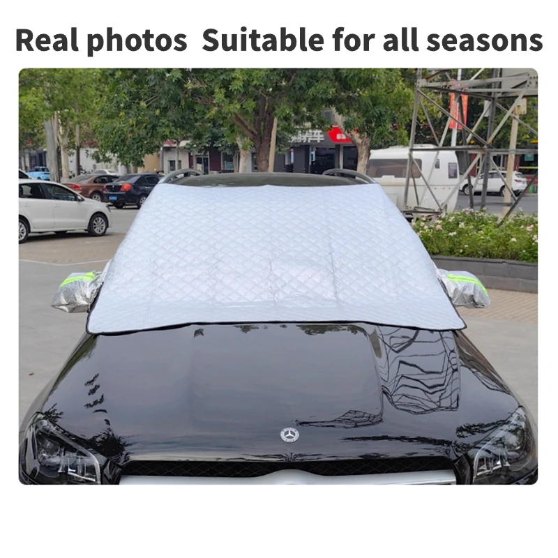 Extra Large Car Snow Cover Front Windshield Sunshade Thickened Snow Shield  Car Coat Cover Anti-ice Front Windscreen Protector - AliExpress