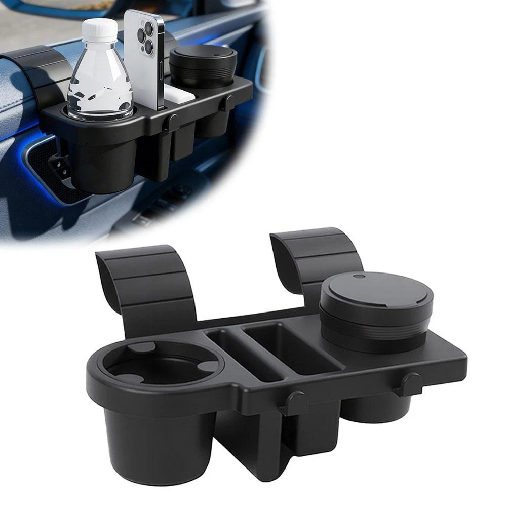 Portable Car Door Cup Holder Car Window Multifunctional Storage Organizer Cell Phone Storage Box Cup Holder with Hanging Hooks