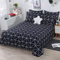 3pcs/Set Home Textile Bed Sheet Set with Pillowcases Cotton Material Lovers Room Bedding Room Flat Sheet 4
