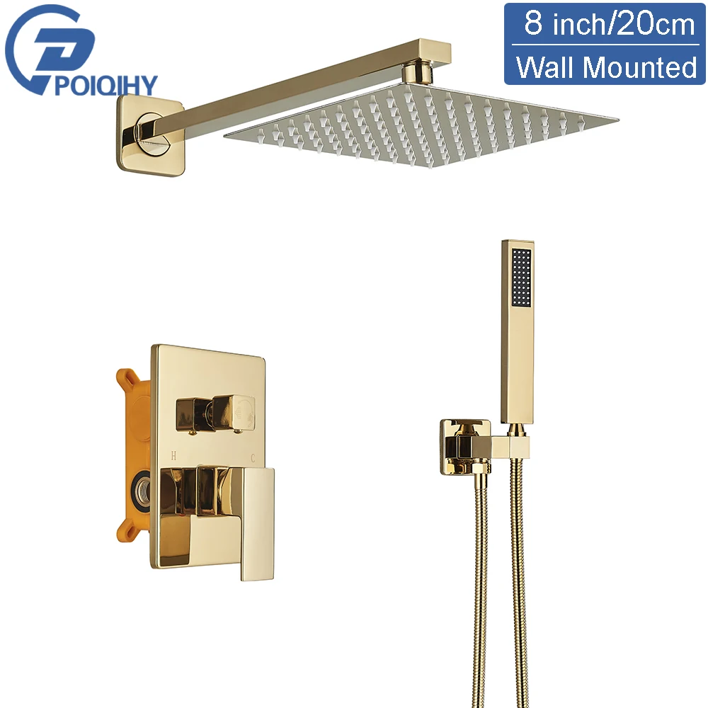 طقم دش ذهبي فاخر بنظام 2 وظيفة، يشتمل على رأس دش م...