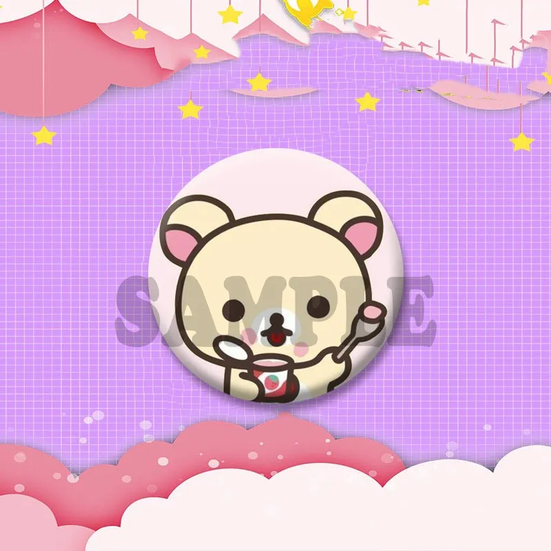 Adorable Rilakkuma Bear Enamel Pin - Cartoon Animal Brooch for Backpacks & Clothing Wholesale