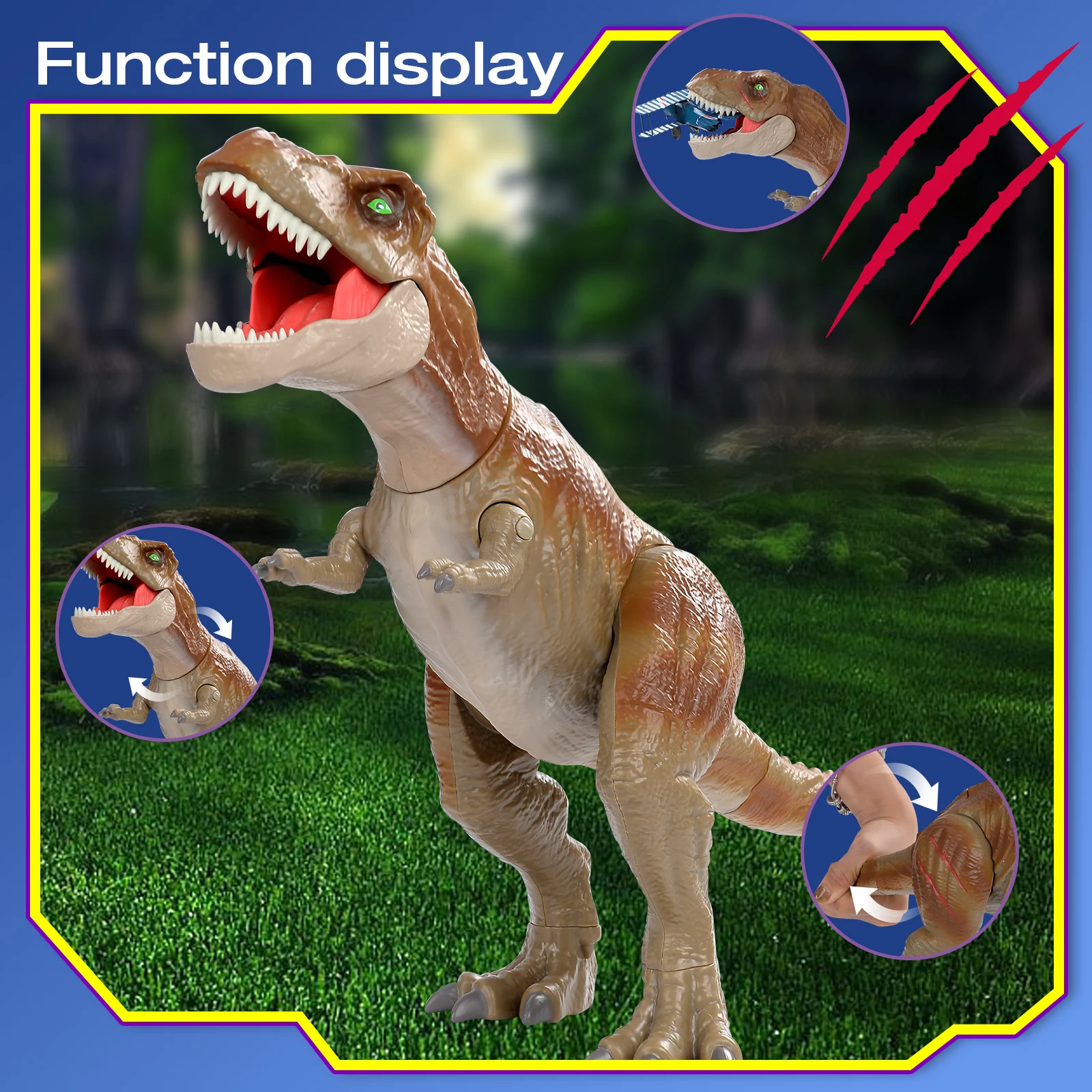 

Tyrannosaurus Rex Toys Bite Fight with Realistic Sculpting Tail and Head Strikes Dinosaurs Toys with movable joints for Kids